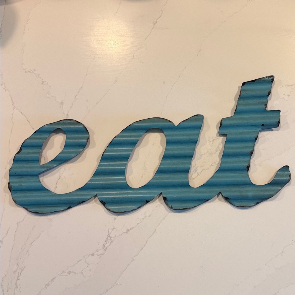 Blue Metal Wall Art Decor